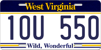 WV license plate 1OU550