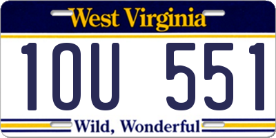 WV license plate 1OU551