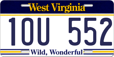 WV license plate 1OU552