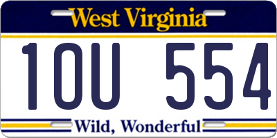 WV license plate 1OU554