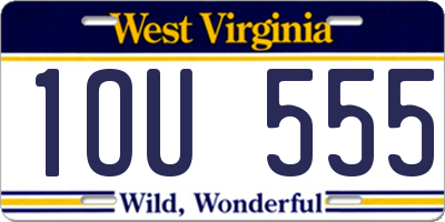 WV license plate 1OU555