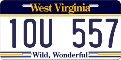 WV license plate 1OU557
