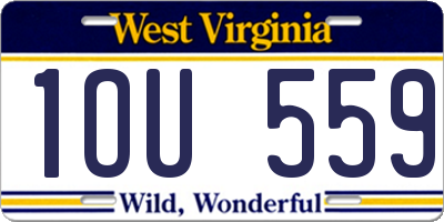 WV license plate 1OU559