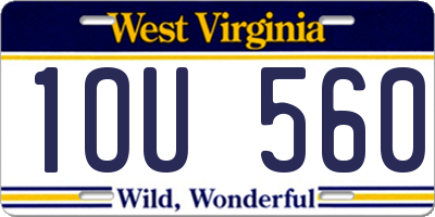 WV license plate 1OU560