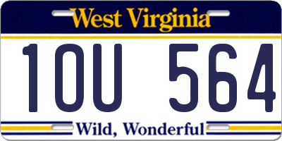 WV license plate 1OU564
