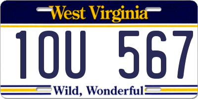 WV license plate 1OU567