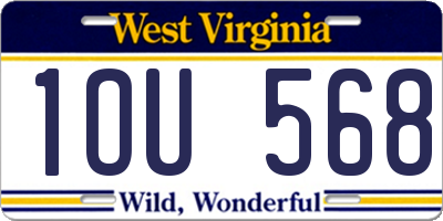 WV license plate 1OU568