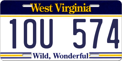 WV license plate 1OU574