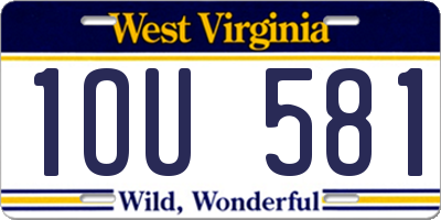 WV license plate 1OU581