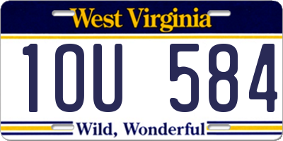 WV license plate 1OU584