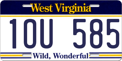 WV license plate 1OU585