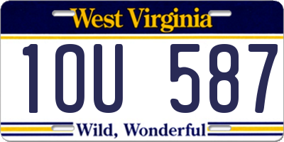 WV license plate 1OU587