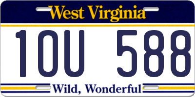 WV license plate 1OU588
