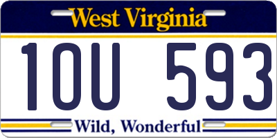 WV license plate 1OU593