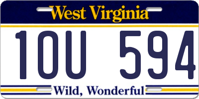 WV license plate 1OU594