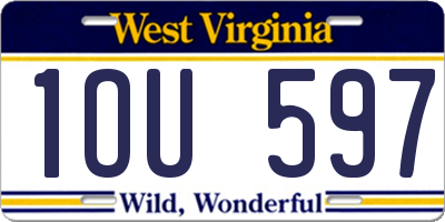 WV license plate 1OU597
