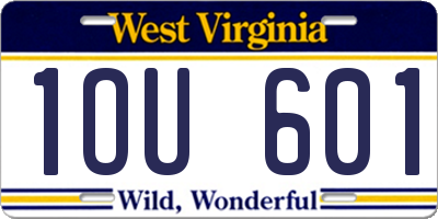 WV license plate 1OU601