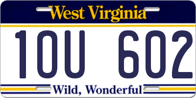 WV license plate 1OU602
