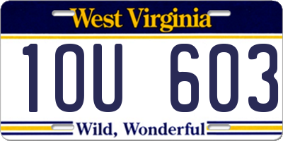 WV license plate 1OU603