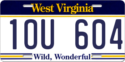 WV license plate 1OU604