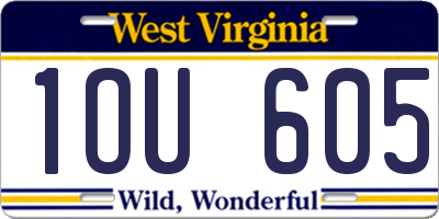 WV license plate 1OU605