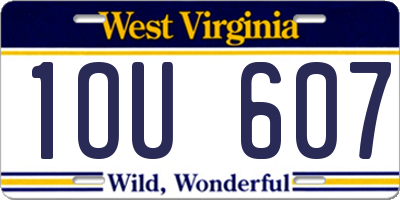 WV license plate 1OU607