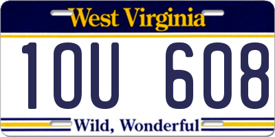 WV license plate 1OU608