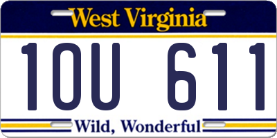 WV license plate 1OU611