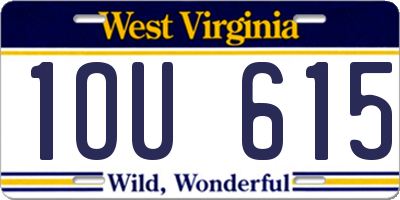 WV license plate 1OU615