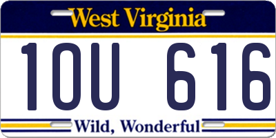 WV license plate 1OU616