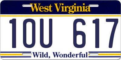 WV license plate 1OU617
