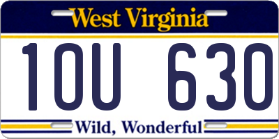 WV license plate 1OU630
