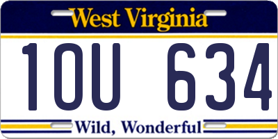 WV license plate 1OU634