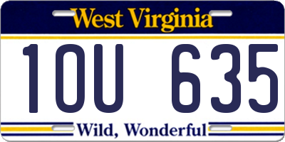 WV license plate 1OU635