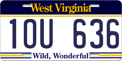 WV license plate 1OU636
