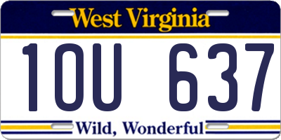 WV license plate 1OU637