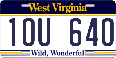 WV license plate 1OU640