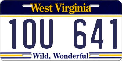 WV license plate 1OU641