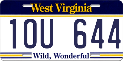 WV license plate 1OU644