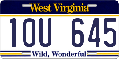 WV license plate 1OU645