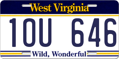WV license plate 1OU646
