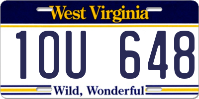 WV license plate 1OU648