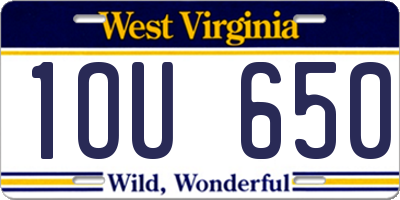 WV license plate 1OU650