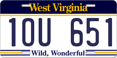 WV license plate 1OU651