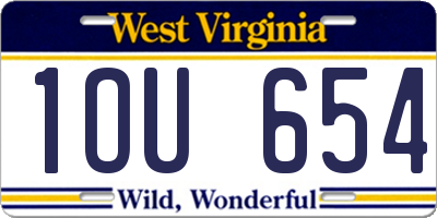 WV license plate 1OU654