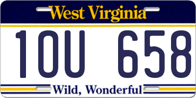 WV license plate 1OU658