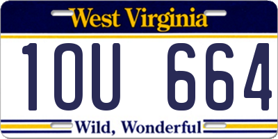 WV license plate 1OU664
