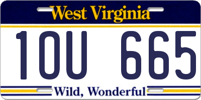 WV license plate 1OU665