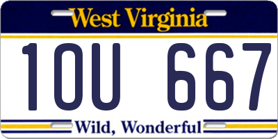 WV license plate 1OU667