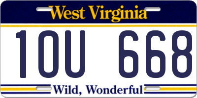 WV license plate 1OU668